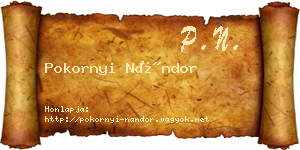Pokornyi Nándor névjegykártya