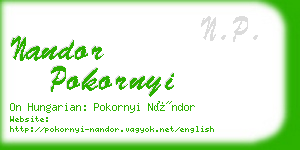 nandor pokornyi business card